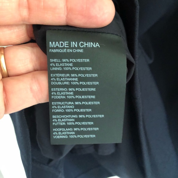 $198 NWT Sz 12 Club Monaco Ruffled Dark Navy Dress - Picture 7 of 7